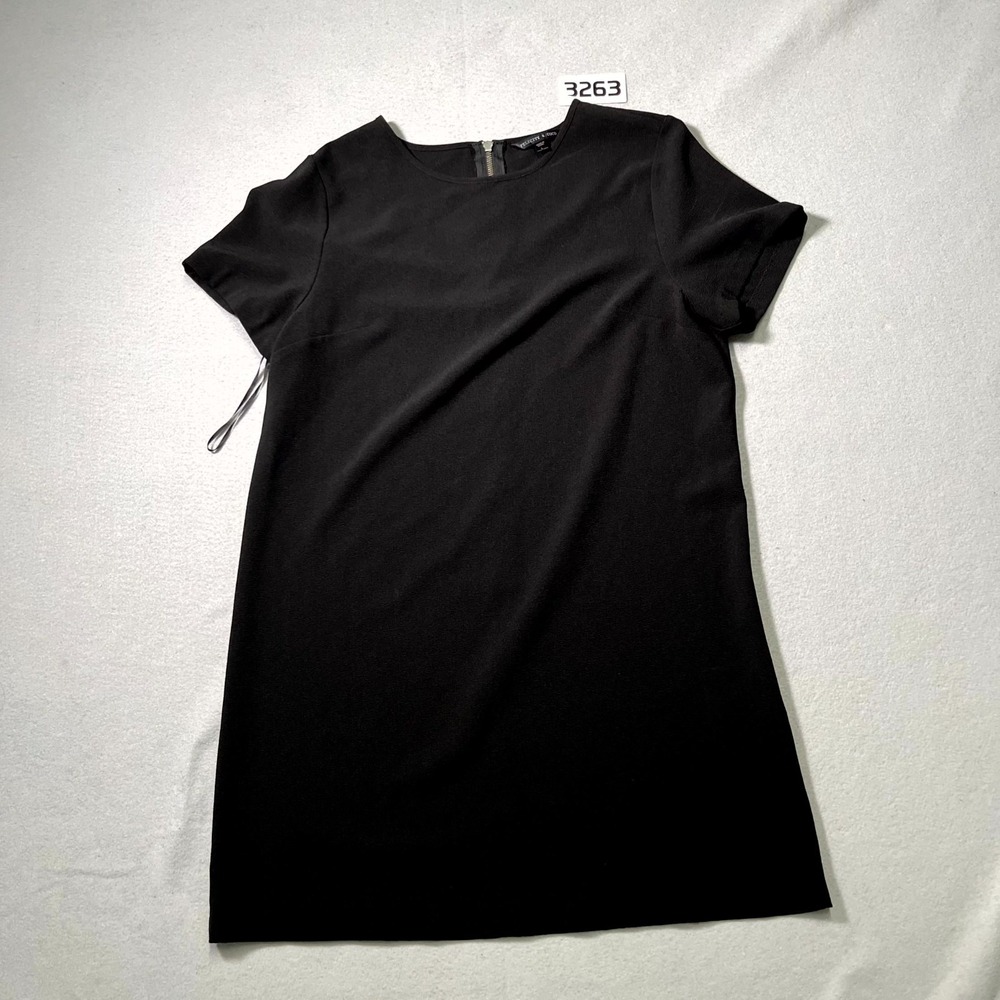 Felicity & Coco Shift Dress Womens Large Black Stretch Back Zip Formal Cocktail‎
